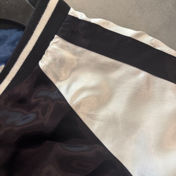 Zara Reversible Peacock Embroidered Satin Bomber Jacket Size Medium - Picture 13 of 13